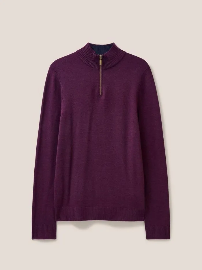 Men Newport Wool Merino Jumper Mid Plum White Stuff Knitwear Men Newport Wool Merino Jumper Mid Plum White Stuff Knitwear