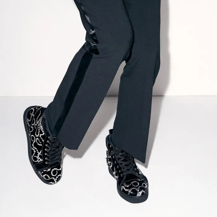 Men Octolouis Strass Hightop Sneakers 8211 Velvet And Strass 8211 Black Christian Louboutin Sneakers Men Octolouis Strass Hightop Sneakers 8211 Velvet And Strass 8211 Black Christian Louboutin Sneakers