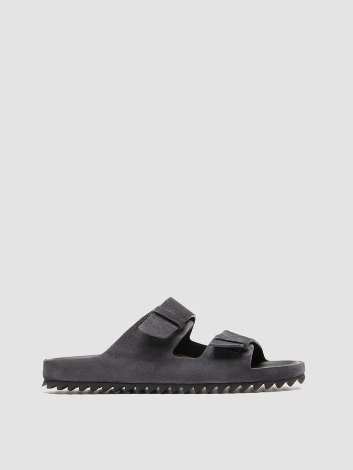 Men Officine Creative Footwear AGOR 010 Blue Suede Slide Sandals