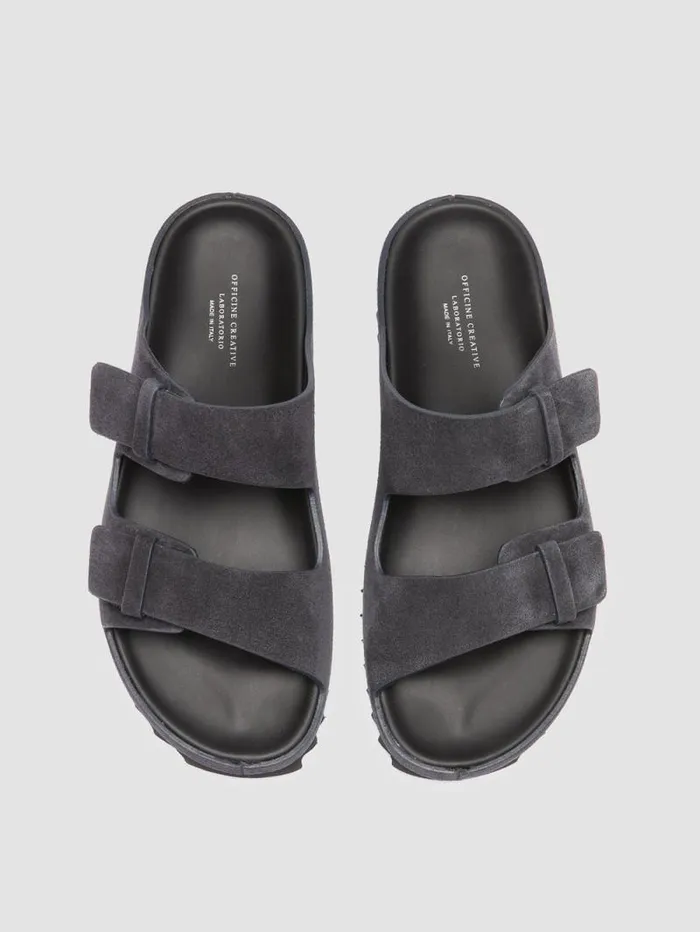 Men Officine Creative Footwear AGOR 010 Blue Suede Slide Sandals