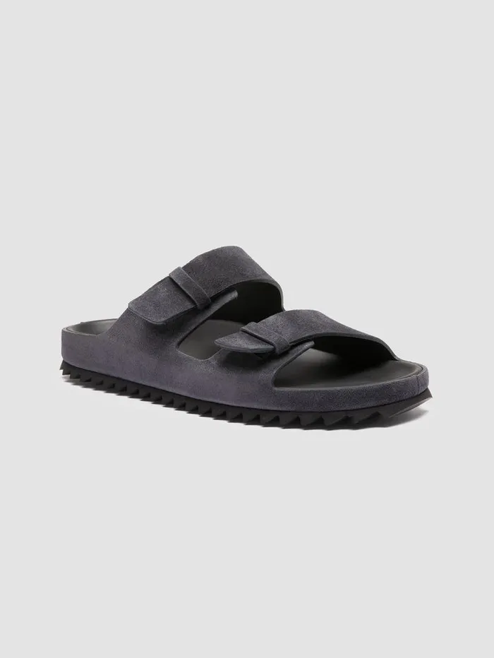 Men Officine Creative Footwear AGOR 010 Blue Suede Slide Sandals