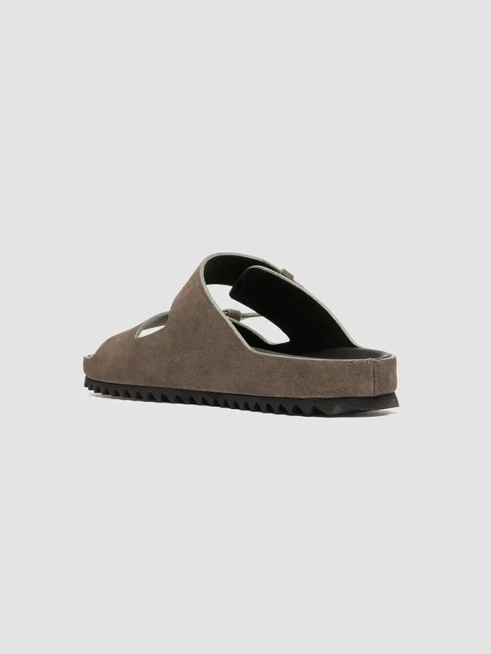Men Officine Creative Footwear AGOR 010 Green Suede Slide Sandals