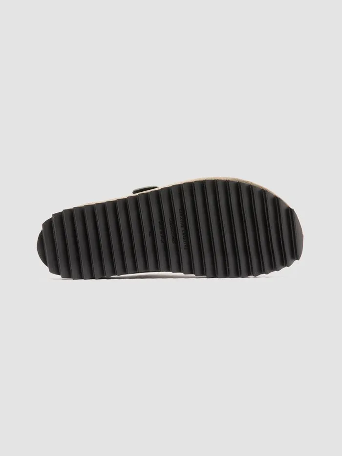 Men Officine Creative Footwear AGOR 010 Green Suede Slide Sandals