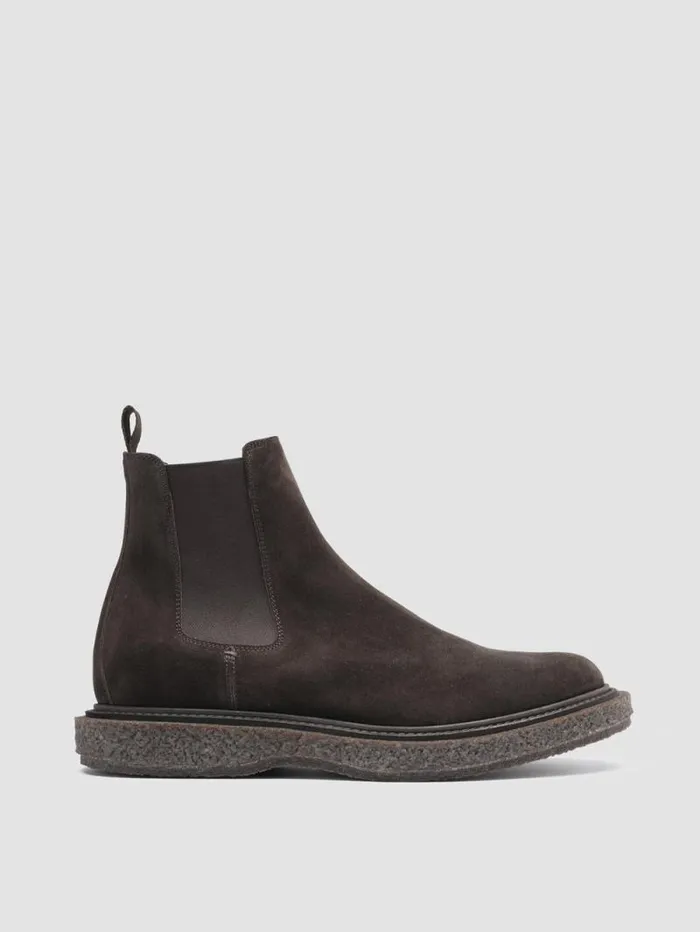 Men Officine Creative Footwear BULLET 002 Gray Suede Chelsea Boots