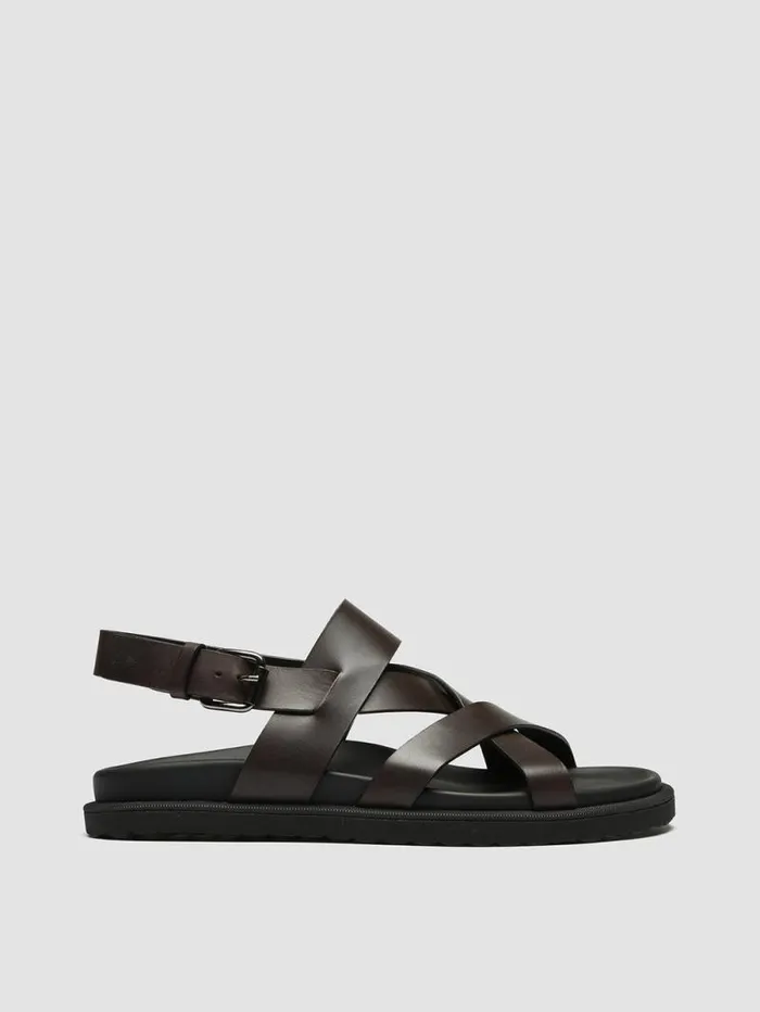 Men Officine Creative Footwear CHARRAT 002 Brown Leather Sandals