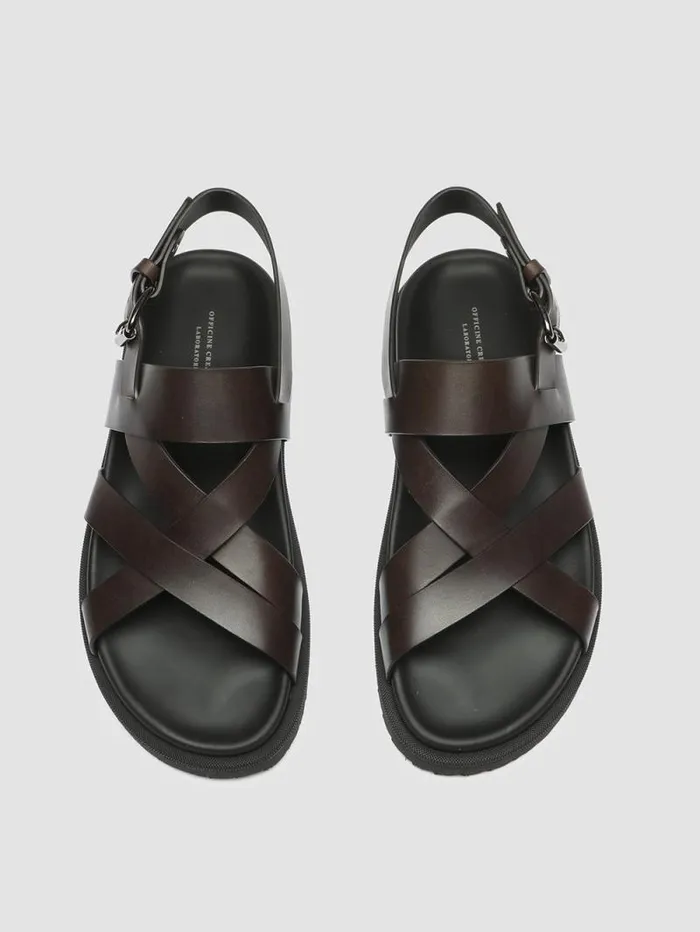 Men Officine Creative Footwear CHARRAT 002 Brown Leather Sandals