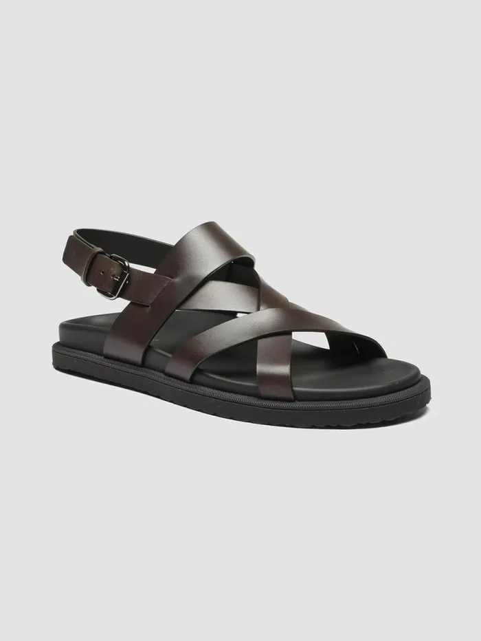 Men Officine Creative Footwear CHARRAT 002 Brown Leather Sandals