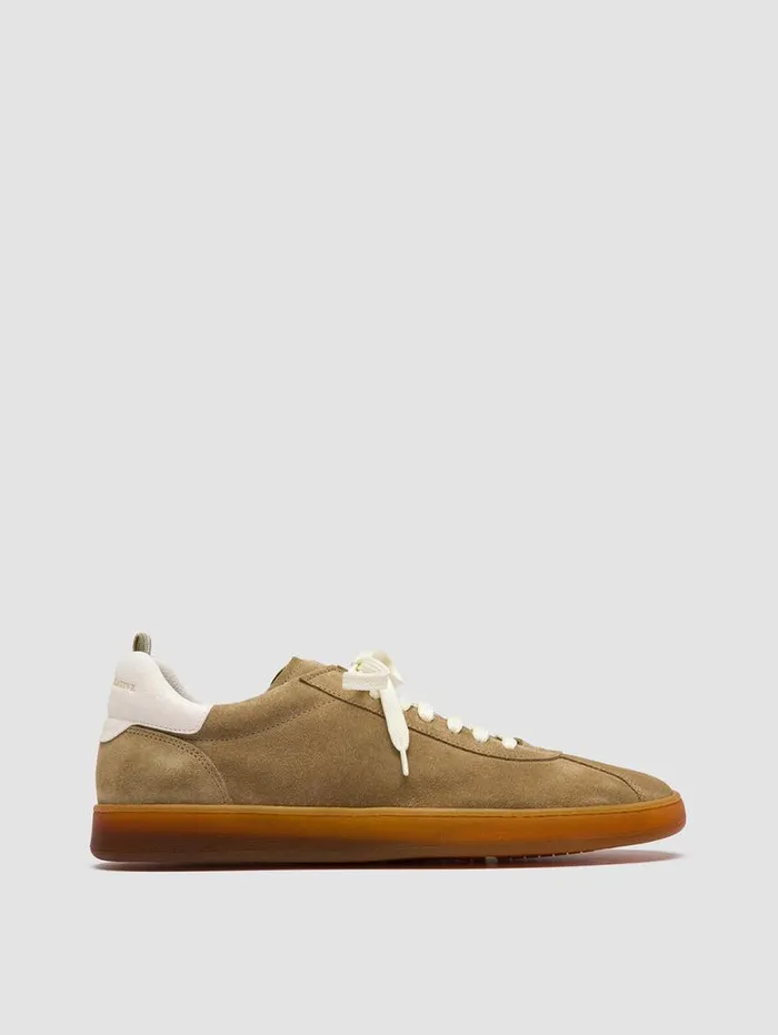 Men Officine Creative Footwear HALO 001 Brown Leather And Suede Low Top Sneakers