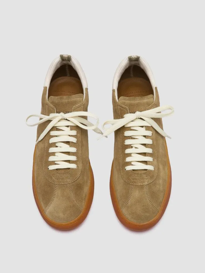 Men Officine Creative Footwear HALO 001 Brown Leather And Suede Low Top Sneakers Men Officine Creative Footwear HALO 001 Brown Leather And Suede Low Top Sneakers