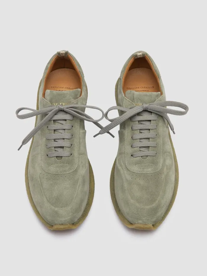 Men Officine Creative Footwear LEGEND 001 Green Suede Low Top Sneakers Men Officine Creative Footwear LEGEND 001 Green Suede Low Top Sneakers