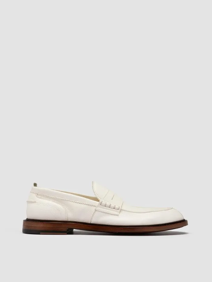 Men Officine Creative Footwear SAX 001 White Leather Penny Loafers