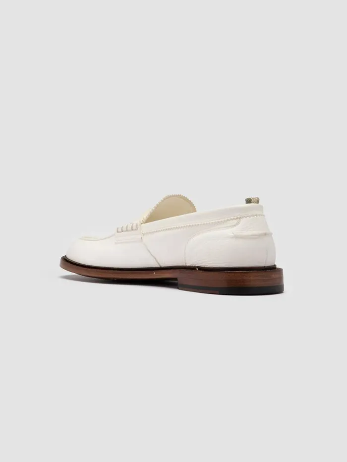 Men Officine Creative Footwear SAX 001 White Leather Penny Loafers Men Officine Creative Footwear SAX 001 White Leather Penny Loafers