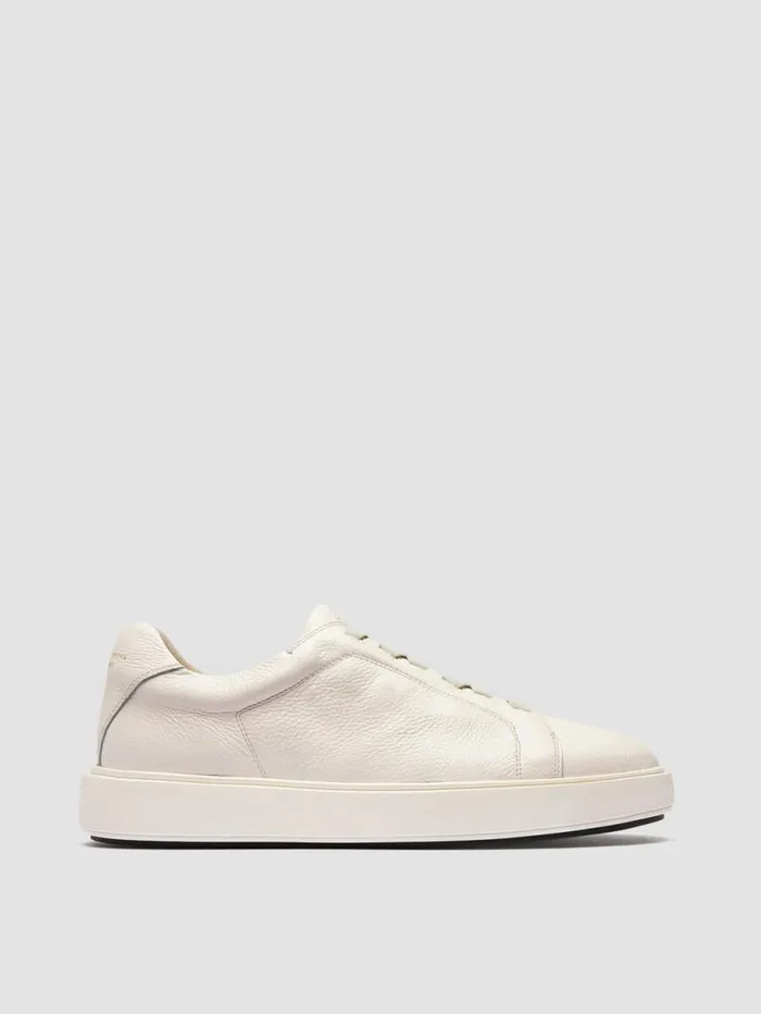 Men Officine Creative Footwear SLOUCH 001 White Leather Low Top Sneakers