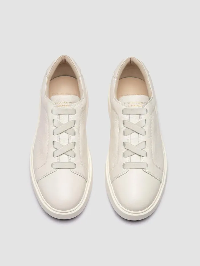 Men Officine Creative Footwear SLOUCH 001 White Leather Low Top Sneakers Men Officine Creative Footwear SLOUCH 001 White Leather Low Top Sneakers