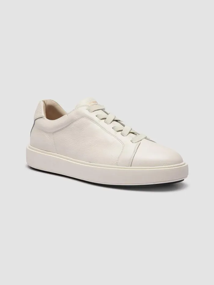 Men Officine Creative Footwear SLOUCH 001 White Leather Low Top Sneakers Men Officine Creative Footwear SLOUCH 001 White Leather Low Top Sneakers