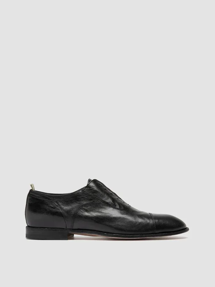 Men Officine Creative Footwear SOLITUDE 003 Black Leather Oxford Shoes