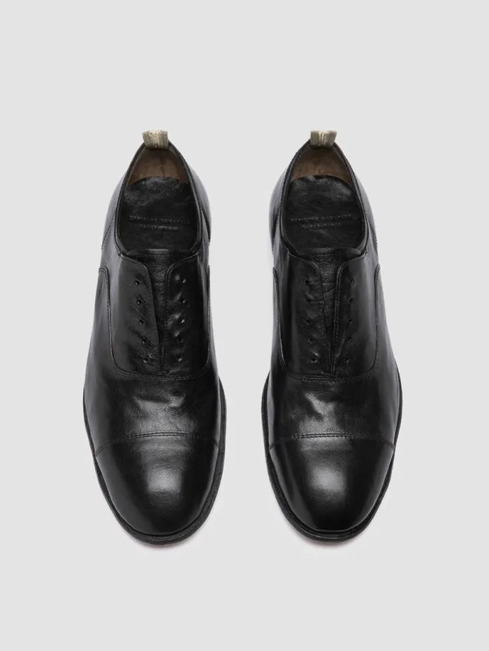 Men Officine Creative Footwear SOLITUDE 003 Black Leather Oxford Shoes