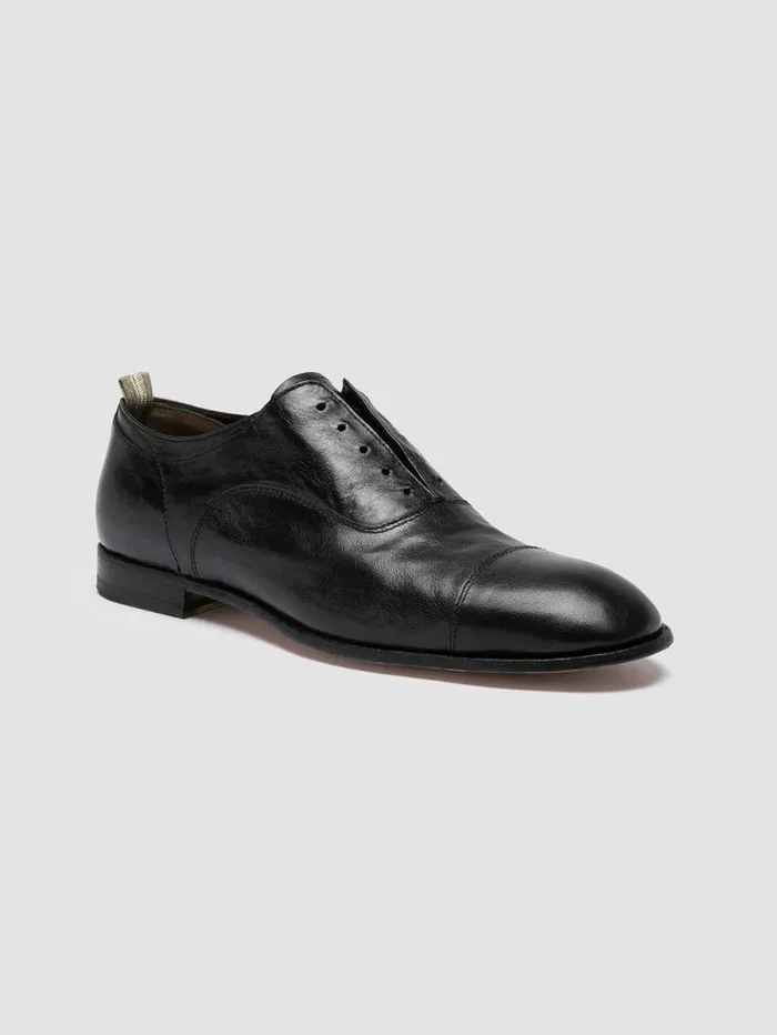 Men Officine Creative Footwear SOLITUDE 003 Black Leather Oxford Shoes