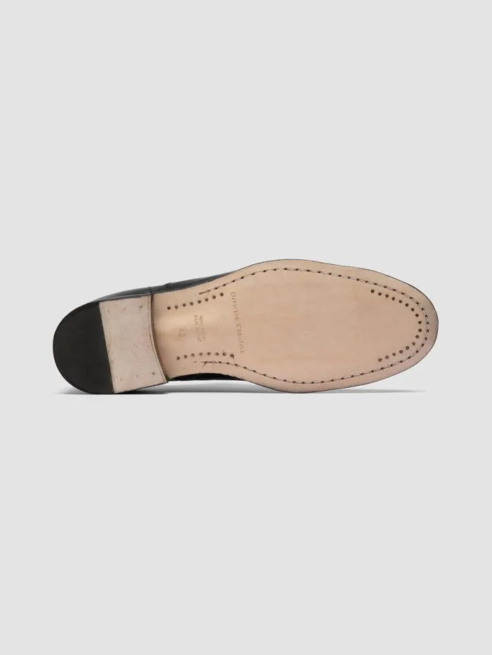 Men Officine Creative Footwear SOLITUDE 003 Black Leather Oxford Shoes