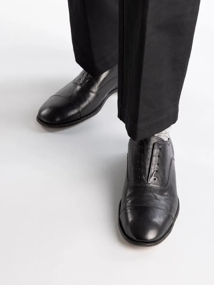 Men Officine Creative Footwear SOLITUDE 003 Black Leather Oxford Shoes