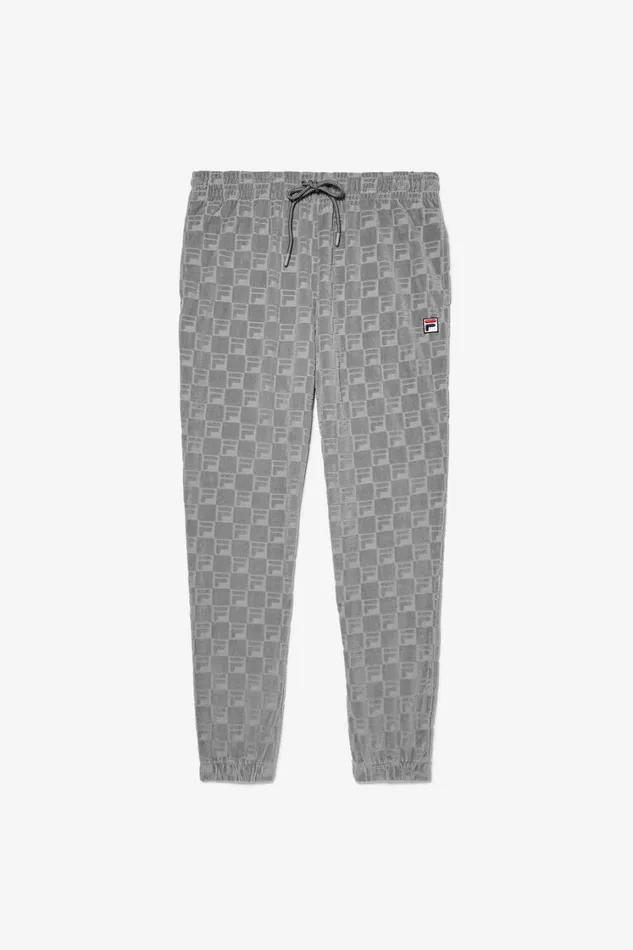 Men Pants and Shorts Fila Jacquard Velour Track Pant 050 Monument