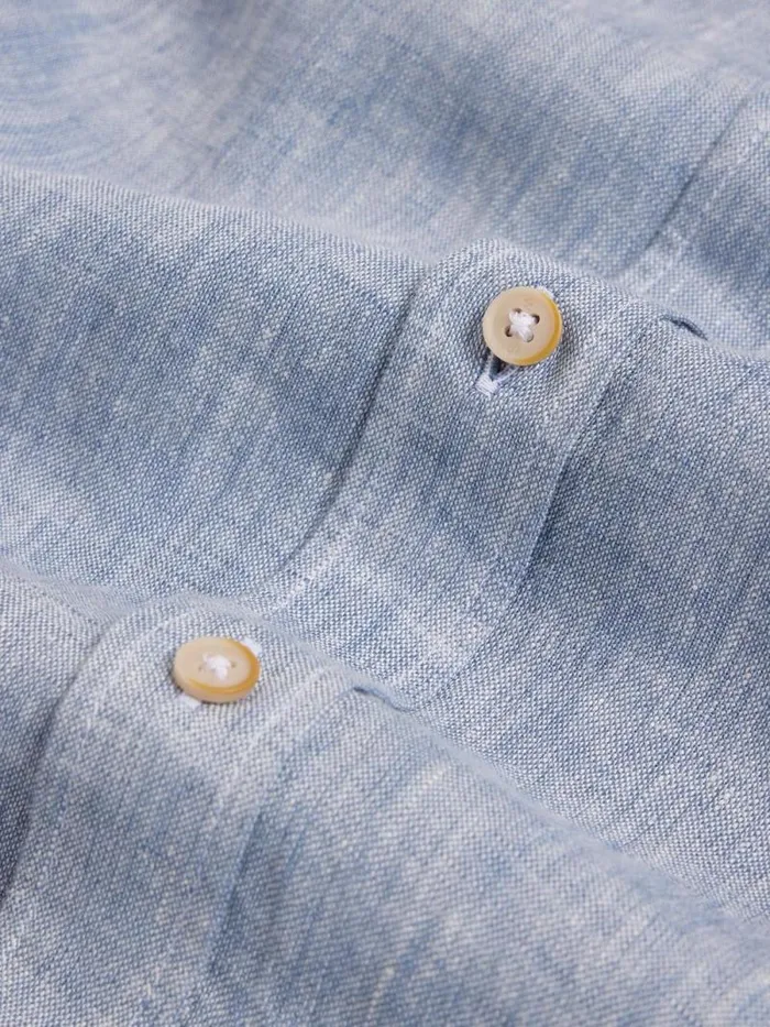 Men Pembroke LS Linen Shirt Chambray Blue White Stuff Shirts Men Pembroke LS Linen Shirt Chambray Blue White Stuff Shirts