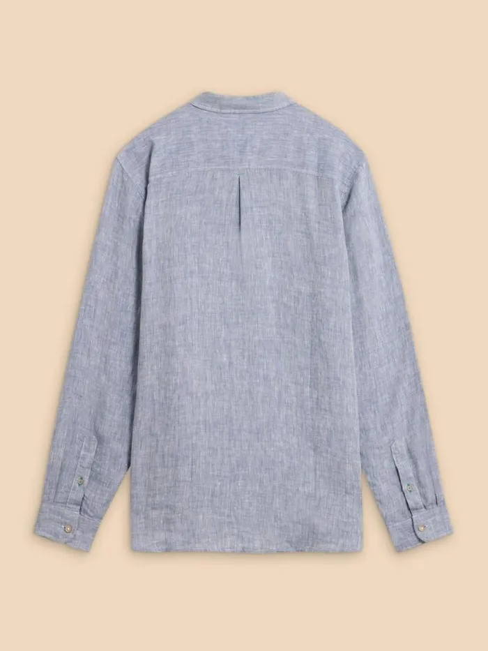 Men Pembroke LS Linen Shirt Chambray Blue White Stuff Shirts Men Pembroke LS Linen Shirt Chambray Blue White Stuff Shirts