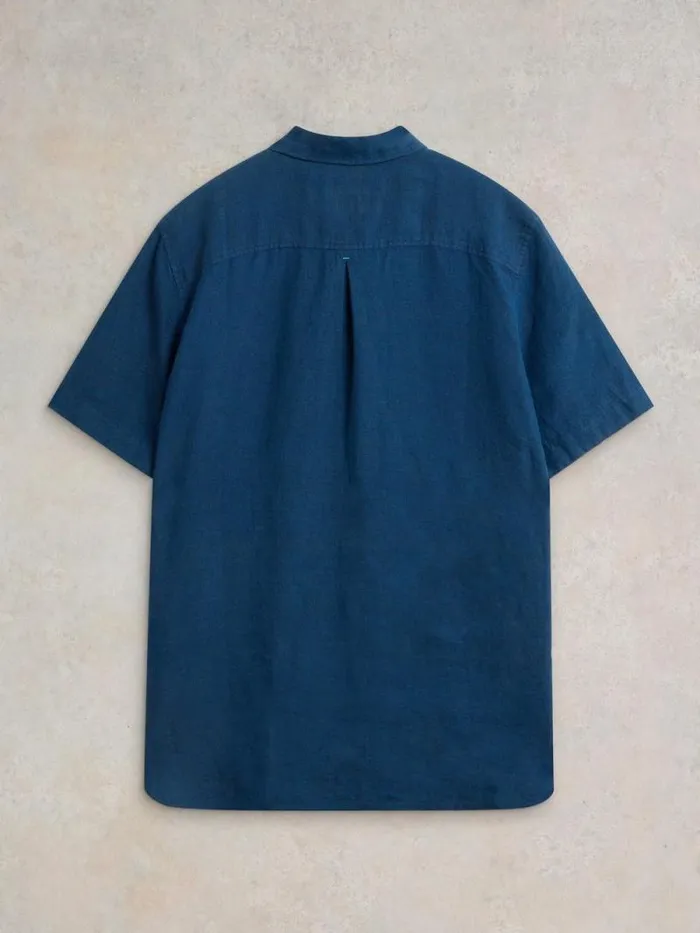 Men Pembroke SS Linen Shirt Dark Navy White Stuff Shirts