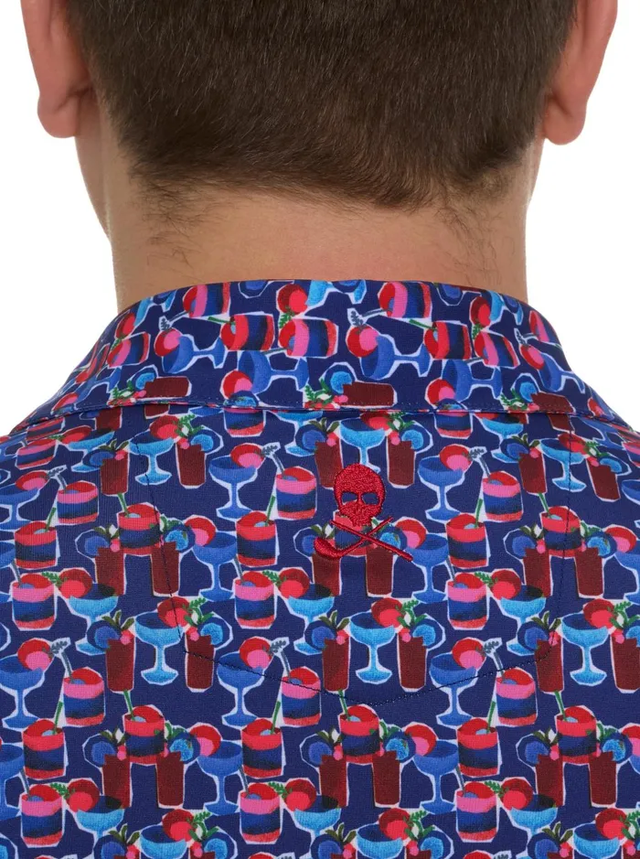 Men Polos and TShirts Robert Graham COCKTAIL HOUR KNIT POLO Navy