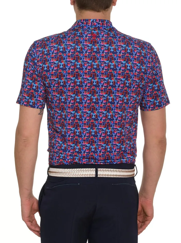 Men Polos and TShirts Robert Graham COCKTAIL HOUR KNIT POLO Navy
