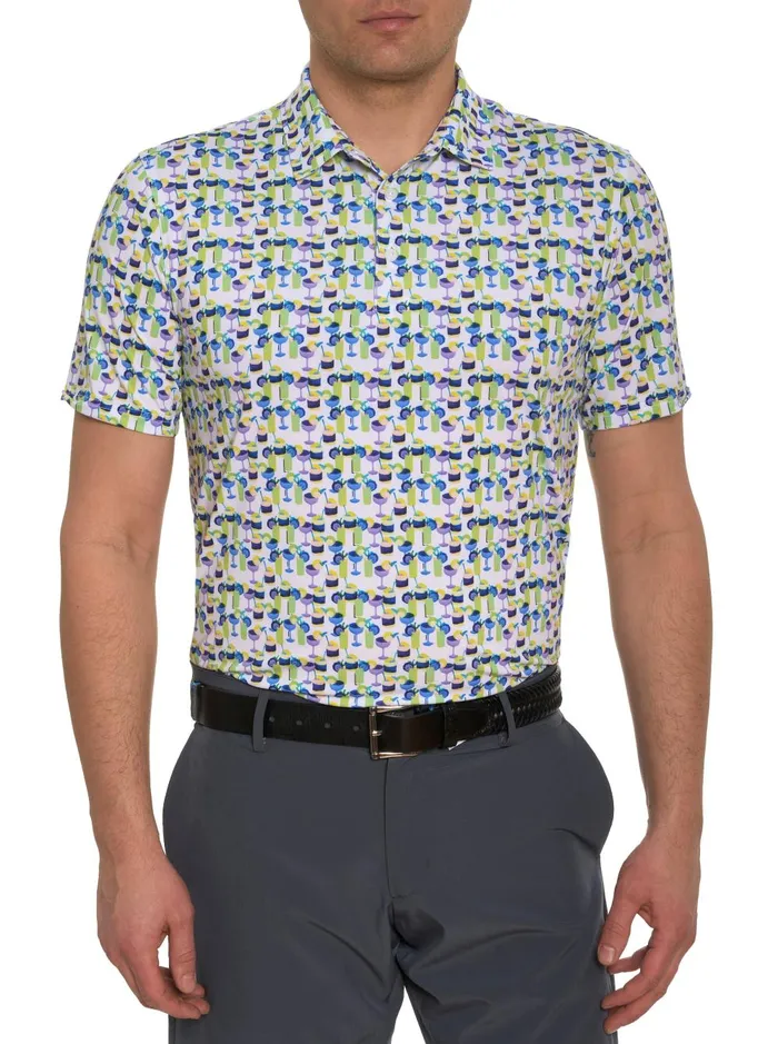 Men Polos and TShirts Robert Graham COCKTAIL HOUR KNIT POLO Navy