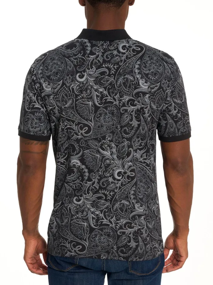 Men Polos and TShirts Robert Graham DOZER POLO Black