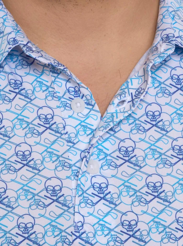 Men Polos and TShirts Robert Graham IRON SKULL PERFORMANCE POLO Black