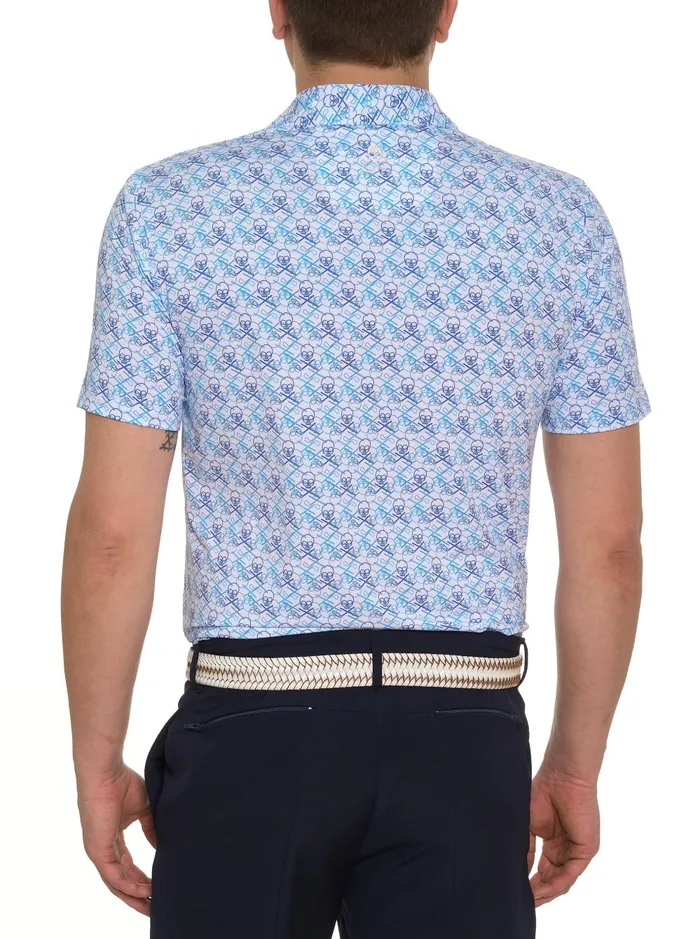 Men Polos and TShirts Robert Graham IRON SKULL PERFORMANCE POLO Black