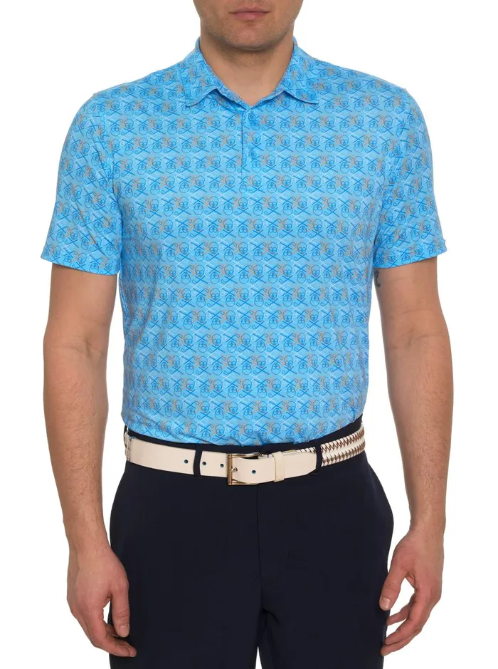 Men Polos and TShirts Robert Graham IRON SKULL PERFORMANCE POLO Black