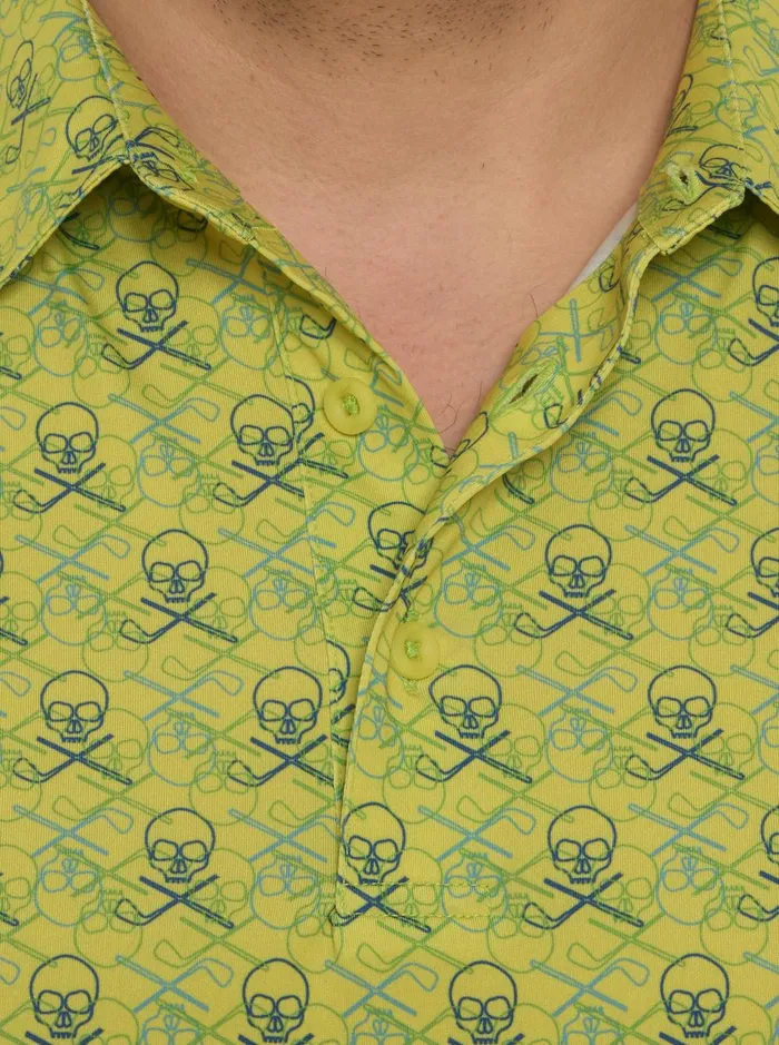 Men Polos and TShirts Robert Graham IRON SKULL PERFORMANCE POLO Black