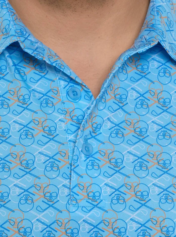 Men Polos and TShirts Robert Graham IRON SKULL PERFORMANCE POLO Black