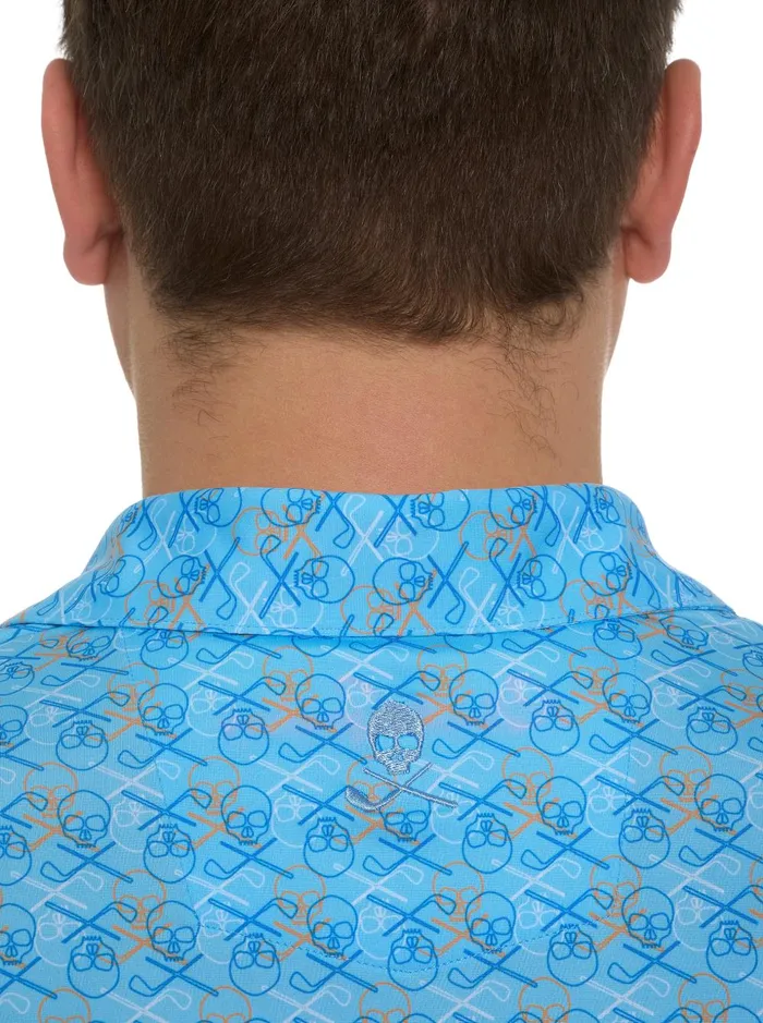 Men Polos and TShirts Robert Graham IRON SKULL PERFORMANCE POLO Black