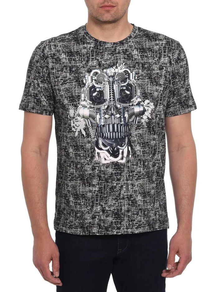 Men Polos and TShirts Robert Graham MECHANICAL TSHIRT Black