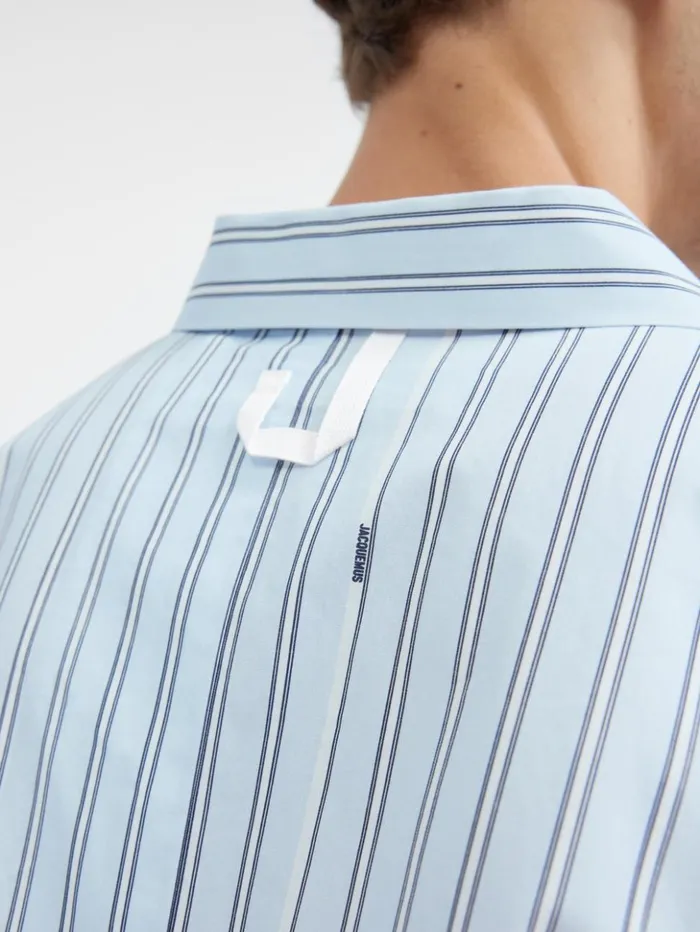 Men Shirts JACQUEMUS The Shortsleeve Shirt Print Blue Stripes Men Shirts JACQUEMUS The Shortsleeve Shirt Print Blue Stripes