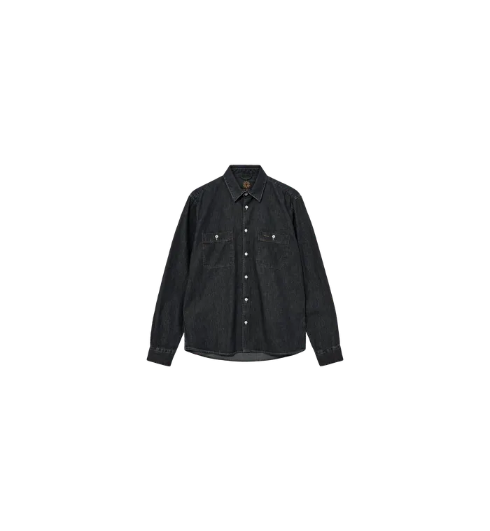 Men Shirts MOS MOSH MMGGibson Denim Shirt Grey Denim Men Shirts MOS MOSH MMGGibson Denim Shirt Grey Denim