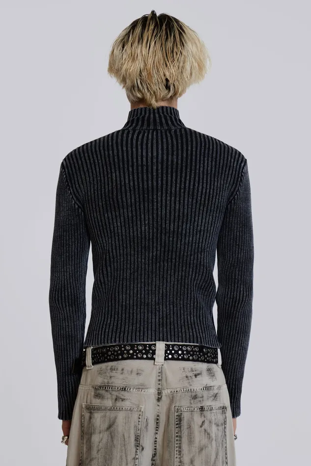 Men Shop Black Lucid Knit Track Top Bestsellers Jaded London