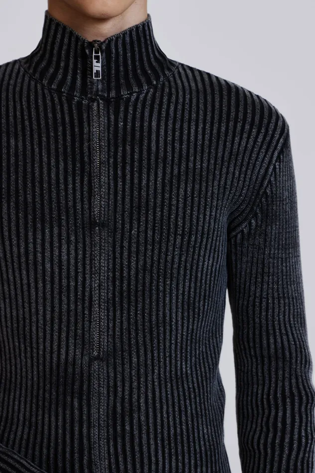 Men Shop Black Lucid Knit Track Top Bestsellers Jaded London