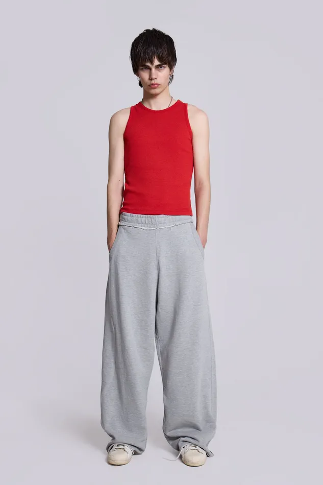 Men Shop Grey Marl Monster Joggers Loungewear Jaded London
