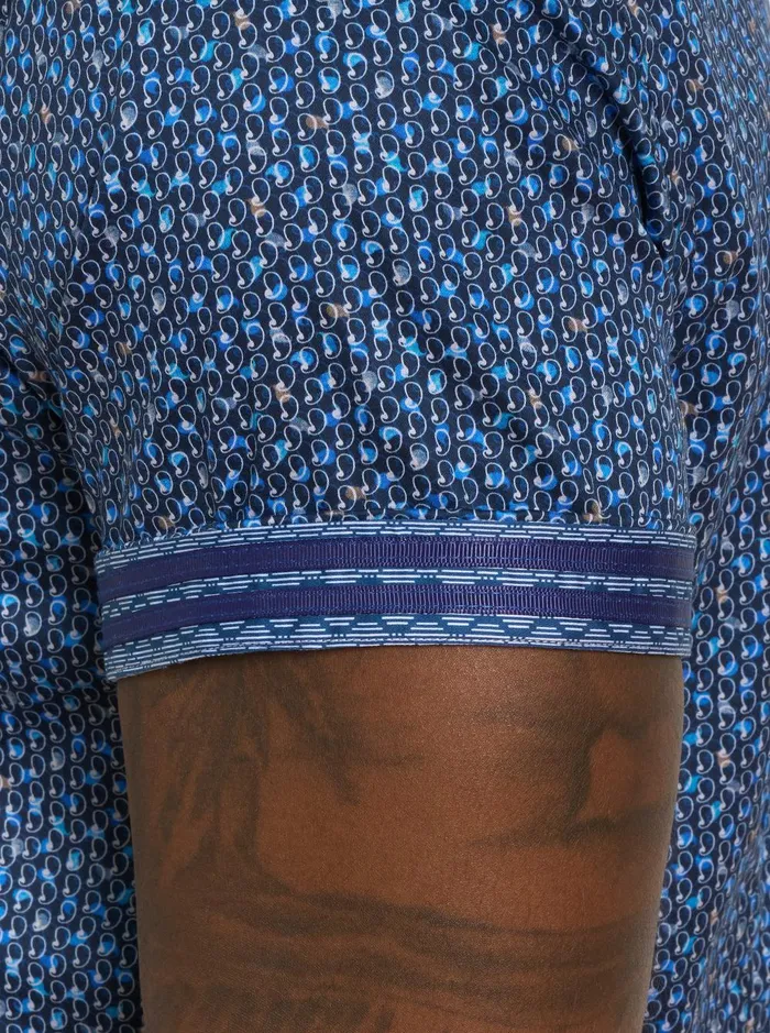 Men Short Sleeve Button Down Shirts Robert Graham BERRADA SHORT SLEEVE BUTTON DOWN SHIRT Navy