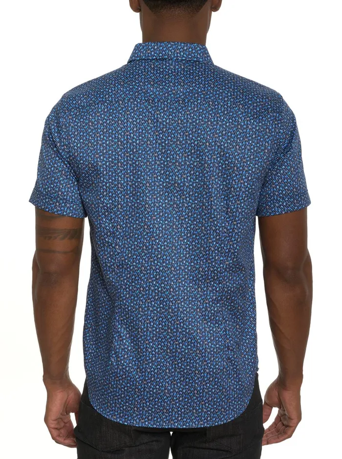 Men Short Sleeve Button Down Shirts Robert Graham BERRADA SHORT SLEEVE BUTTON DOWN SHIRT Navy