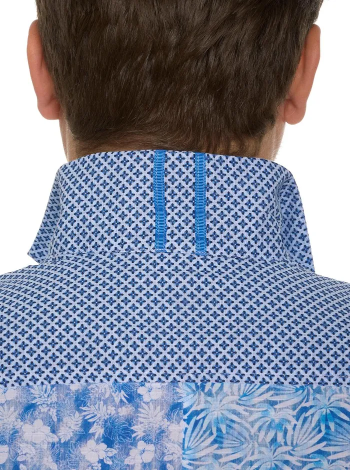 Men Short Sleeve Button Down Shirts Robert Graham FONTANA SHORT SLEEVE BUTTON DOWN Blue