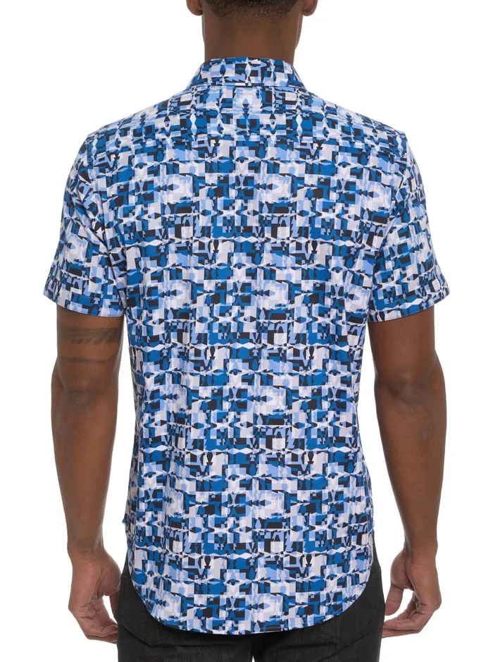 Men Short Sleeve Button Down Shirts Robert Graham IZNICK SHORT SLEEVE BUTTON DOWN SHIRT Blue