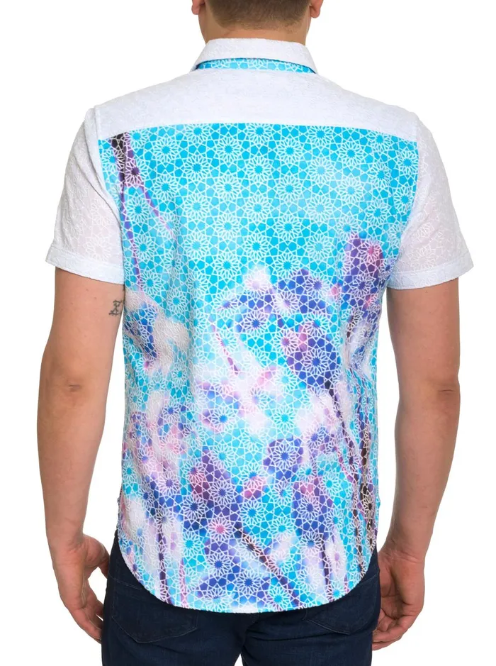 Men Short Sleeve Button Down Shirts Robert Graham LIMITED EDITION THE IRIS SHORT SLEEVE BUTTON DOWN SHIRT Multi