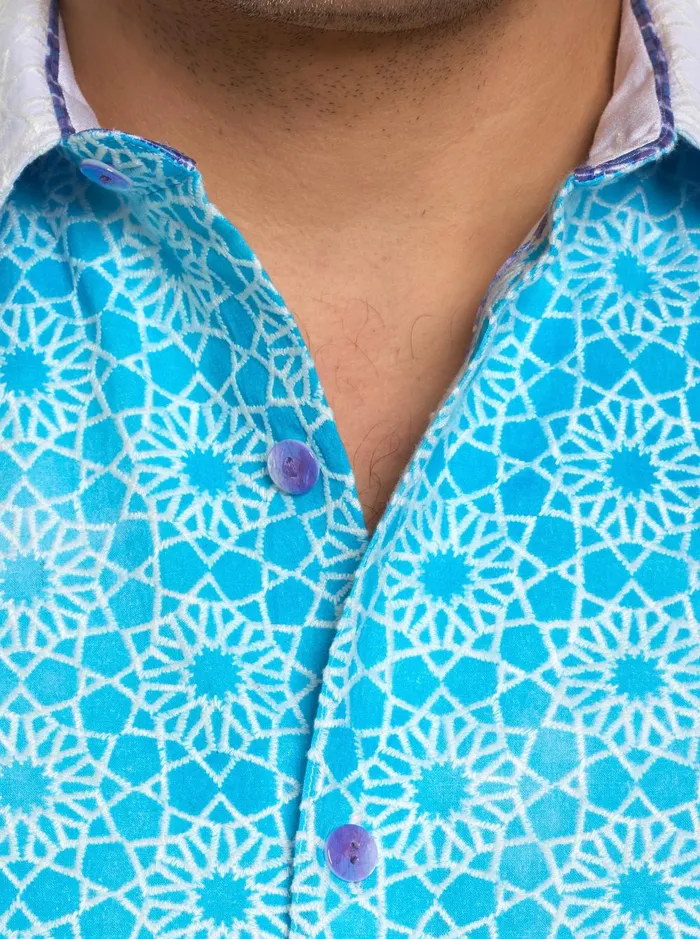 Men Short Sleeve Button Down Shirts Robert Graham LIMITED EDITION THE IRIS SHORT SLEEVE BUTTON DOWN SHIRT Multi